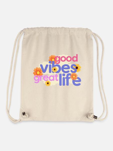 vibes great life - motivationsspruch - Stanley/Stella recycelter Gym Bag - Naturweiß