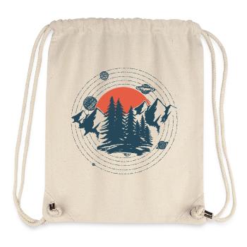 Graphique Planètes et montagnes - Sac à cordon recyclé Stanley/Stella - blanc naturel - Devant