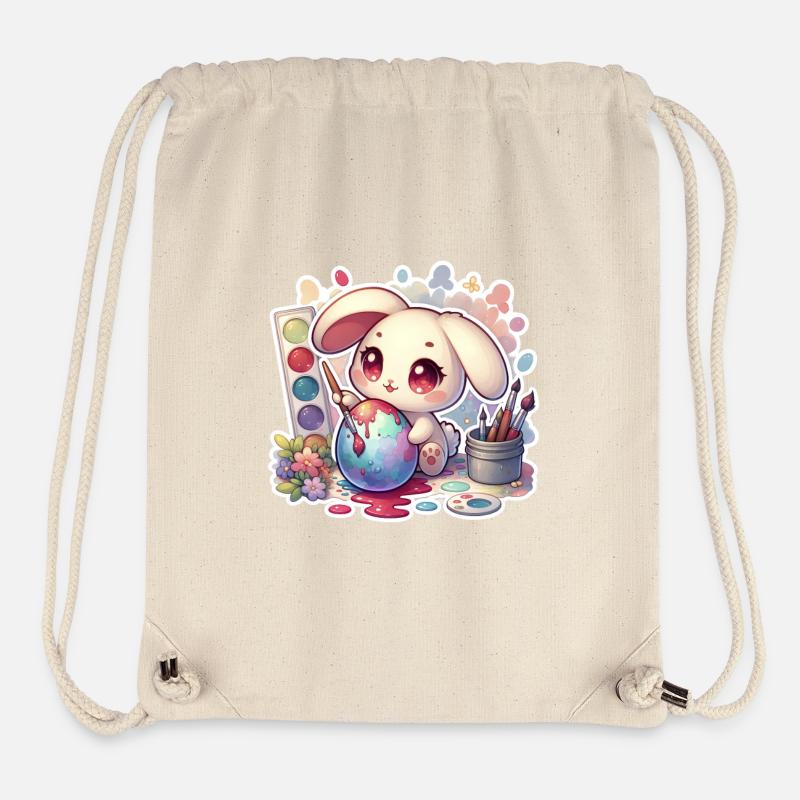 Hase malt ein Osterei Aquarell - Stanley/Stella recycelter Gym Bag - Naturweiß