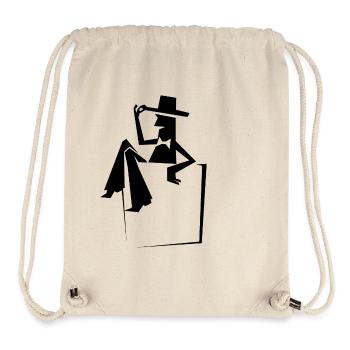 Tasche Männchen Kobold Service Theater retro - Stanley/Stella recycelter Gym Bag - Naturweiß - Vorne