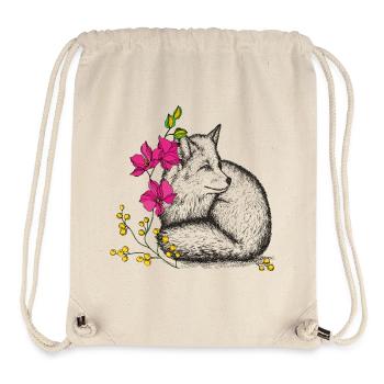 Fox with flowers - Stanley/Stella Recycled Gym Bag - natural - Front