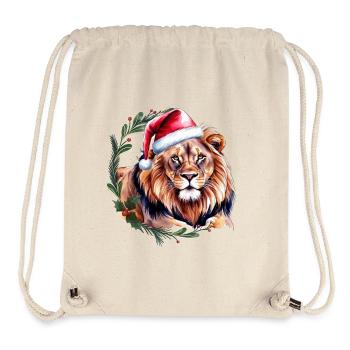 Lion with Christmas Hat Christmas Motif - Stanley/Stella Recycled Gym Bag - natural - Front