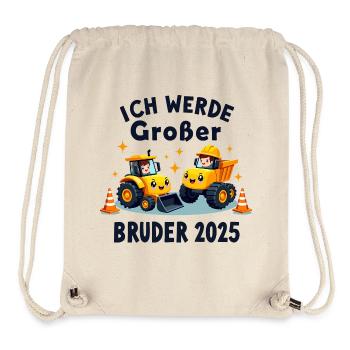 Ich Werde Großer Bruder 2025 Bagger Schwarz Kinder - Stanley/Stella recycelter Gym Bag - Naturweiß - Vorne
