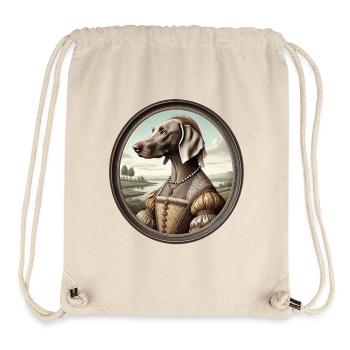 Portrait de la chienne de Weimar Claire - Sac à cordon recyclé Stanley/Stella - blanc naturel - Devant