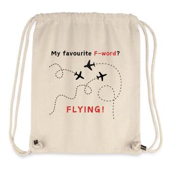 Voyages en avion - Sac à cordon recyclé Stanley/Stella - blanc naturel - Devant