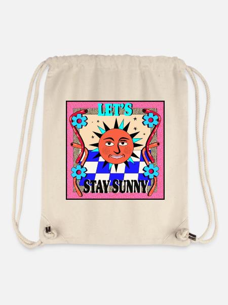 Stay Sunny_ Retro Design - Stanley/Stella Recycled Gym Bag - natural