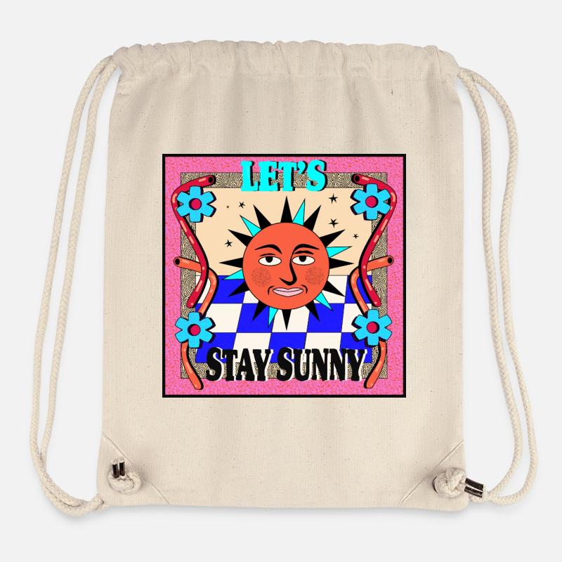 Stay Sunny_ Retro Design - Stanley/Stella Recycled Gym Bag - natural