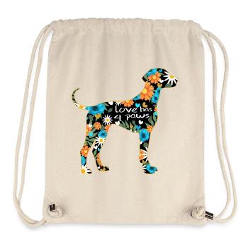 Motif de chien de braque de Weimar - Sac à cordon recyclé Stanley/Stella - blanc naturel - Devant