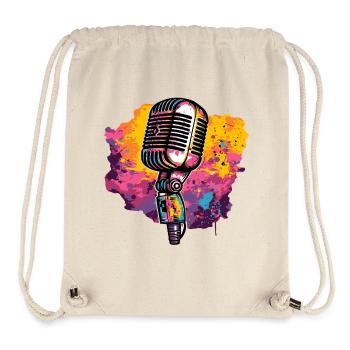 Micro rétro amour musique - Sac à cordon recyclé Stanley/Stella - blanc naturel - Devant