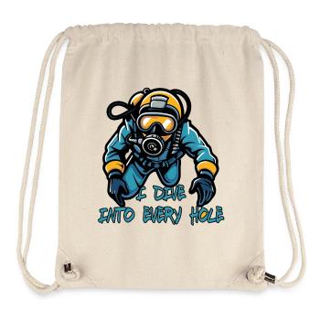 Plongée souterraine Plongée sous-marine Plongeur chaque trou - Sac à cordon recyclé Stanley/Stella - blanc naturel - Devant