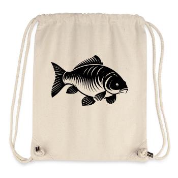 Karpfen transparent schwarz - Stanley/Stella recycelter Gym Bag - Naturweiß - Vorne