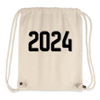 2024 Jahreszahl Datum Zahl Anno Kalenderjahr retro - Stanley/Stella recycelter Gym Bag - Naturweiß - Vorne