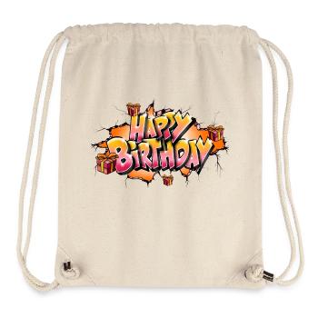 GRAFFITI HAPPY BIRTHDAY ORANGE - Stanley/Stella recycelter Gym Bag - Naturweiß - Vorne