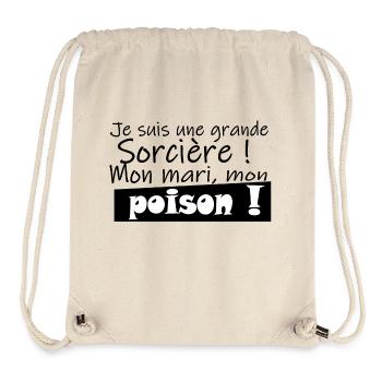 Grande sorcière mari poison - Sac à cordon recyclé Stanley/Stella - blanc naturel - Devant