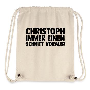 Prénom Chris Christoph - Sac à cordon recyclé Stanley/Stella - blanc naturel - Devant