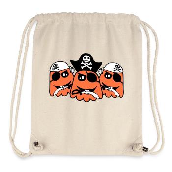 3 Pirate Fantômes Fantômes Drôle Mal Halloween - Sac à cordon recyclé Stanley/Stella - blanc naturel - Devant
