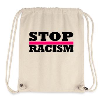 Stop Racism - Stanley/Stella recycelter Gym Bag - Naturweiß - Vorne