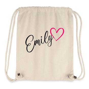 Emily Surname First Name Heart pink - Stanley/Stella Recycled Gym Bag - natural - Front