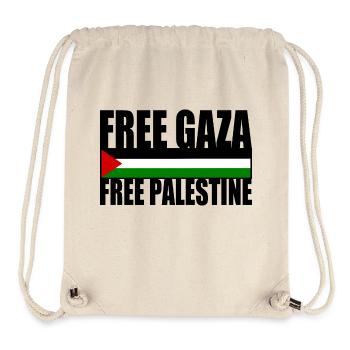 Free gaza free palestine - Sac à cordon recyclé Stanley/Stella - blanc naturel - Devant