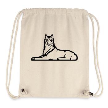 Einsamer tschetschenischer Wolf - eine schwarze Farbe - Stanley/Stella recycelter Gym Bag - Naturweiß - Vorne
