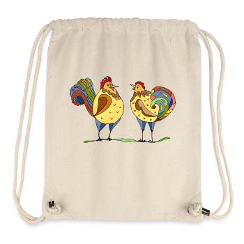 Rooster and hen - Stanley/Stella Recycled Gym Bag - natural - Front