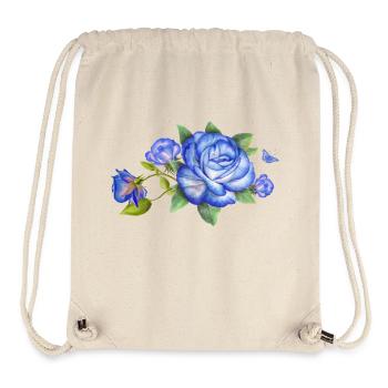 Blue rose flowers set close up isolated on white b - Stanley/Stella recycelter Gym Bag - Naturweiß - Vorne