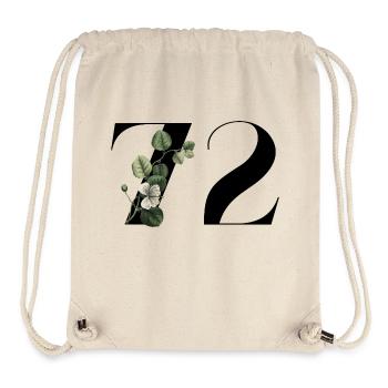 Nummer 72 Blumengrün - 72. Blumengeburtstag - Stanley/Stella recycelter Gym Bag - Naturweiß - Vorne