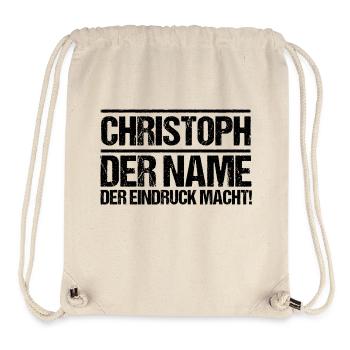 Prénom Chris Christoph - Sac à cordon recyclé Stanley/Stella - blanc naturel - Devant
