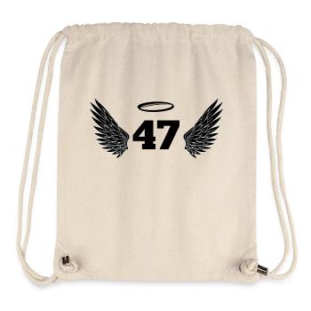 Engelszahl 47 - Flügel zum 47. Geburtstag - Stanley/Stella recycelter Gym Bag - Naturweiß - Vorne