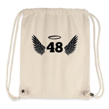 Engel Zahl 48 - 48. Geburtstag Flügel - Stanley/Stella recycelter Gym Bag - Naturweiß - Vorne