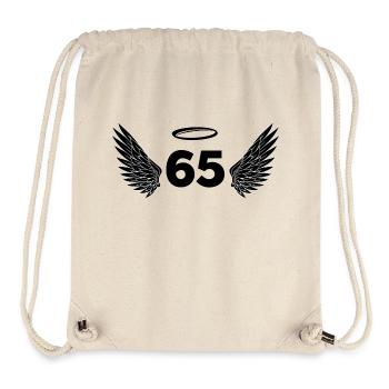 Engelszahl 65 - Flügel zum 65. Geburtstag - Stanley/Stella recycelter Gym Bag - Naturweiß - Vorne