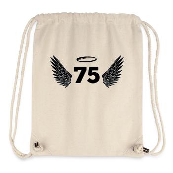 Number 75 Angel - 75th Birthday Wings - Stanley/Stella Recycled Gym Bag - natural - Front