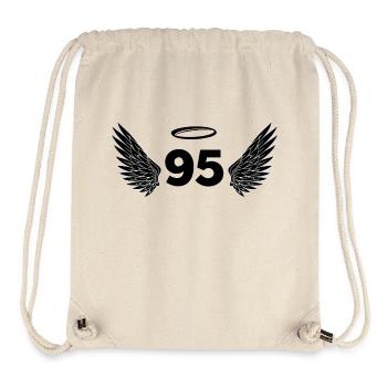 Nummer 95 Engel - Flügel zum 95. Geburtstag - Stanley/Stella recycelter Gym Bag - Naturweiß - Vorne