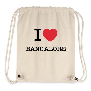 J’aime Bangalore | Bangalore | J’ai le cœur de Bangalore - Sac à cordon recyclé Stanley/Stella - blanc naturel - Devant