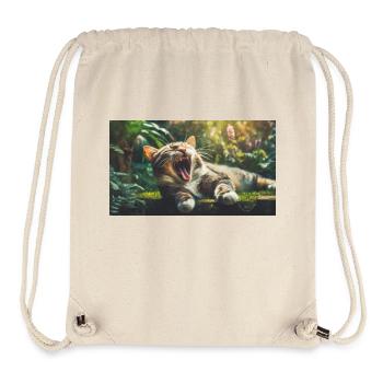 Niedliche Tiere chillen – Katze - Stanley/Stella recycelter Gym Bag - Naturweiß - Vorne