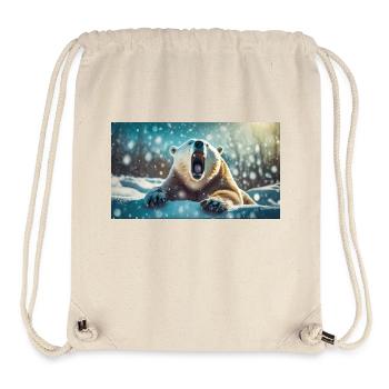 Niedliche Tiere chillen – Eisbär - Stanley/Stella recycelter Gym Bag - Naturweiß - Vorne