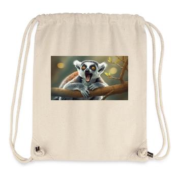 Cute animals chilling – ring-tailed lemur - Stanley/Stella Recycled Gym Bag - natural - Front