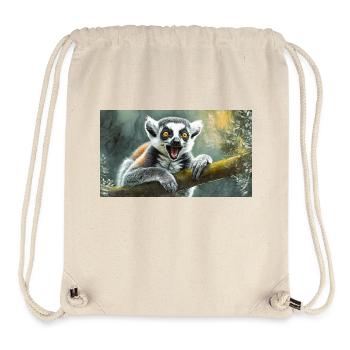 Cute animals chilling – ring-tailed lemur - Stanley/Stella Recycled Gym Bag - natural - Front