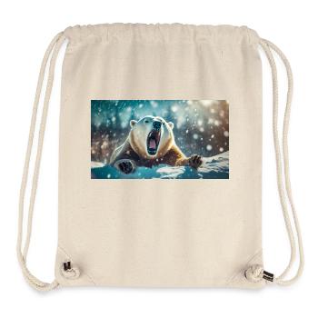 Niedliche Tiere chillen – Eisbär - Stanley/Stella recycelter Gym Bag - Naturweiß - Vorne