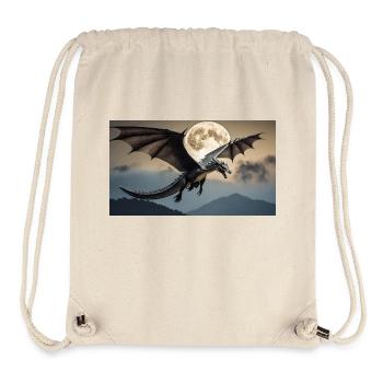 A realistic majestical dark dragon is posing - Stanley/Stella Recycled Gym Bag - natural - Front