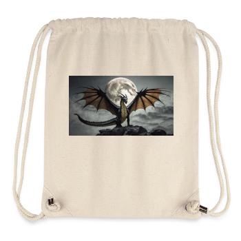 A realistic majestical dark dragon is posing - Stanley/Stella Recycled Gym Bag - natural - Front