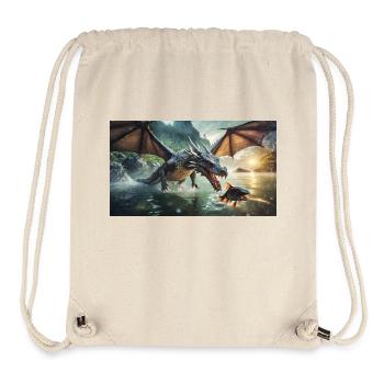 Ein realistischer böser dunkler Drache jagt den Fluss - Stanley/Stella recycelter Gym Bag - Naturweiß - Vorne