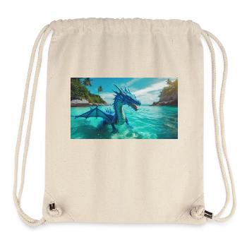 Ein realistischer blauer Wasserdrache im Türkis - Stanley/Stella recycelter Gym Bag - Naturweiß - Vorne