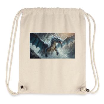 Ein realistischer böser dunkler Drache klettert auf einen Berg - Stanley/Stella recycelter Gym Bag - Naturweiß - Vorne