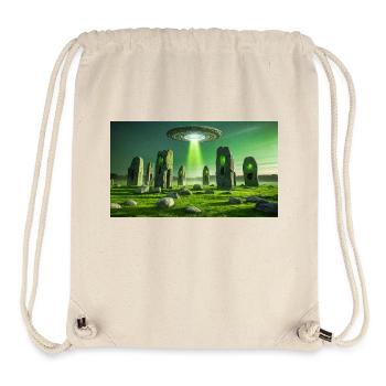 gruselige mythische Orte – UFO fliegt Stonehenge - Stanley/Stella recycelter Gym Bag - Naturweiß - Vorne