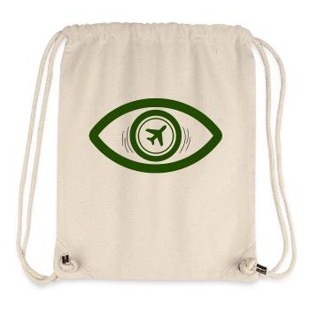 avion militaire dans les yeux - Sac à cordon recyclé Stanley/Stella - blanc naturel - Devant