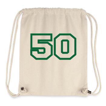 Numéro 50 sport vert - Sac à cordon recyclé Stanley/Stella - blanc naturel - Devant