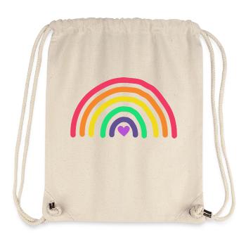 arc en ciel paillettes - Sac à cordon recyclé Stanley/Stella - blanc naturel - Devant