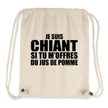 Man who loves Apple Juice. Funny Design Humor - Stanley/Stella Recycled Gym Bag - natural - Front