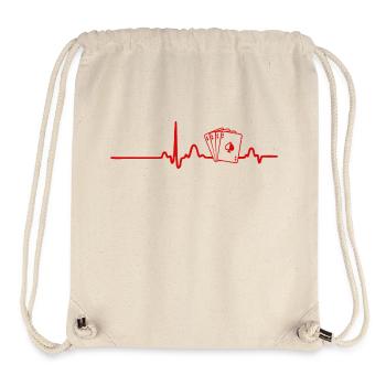 ECG HEART ligne rouge POKER - Sac à cordon recyclé Stanley/Stella - blanc naturel - Devant
